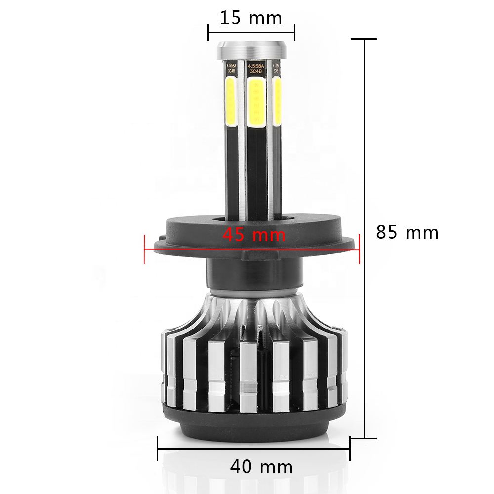 Par Kit Luces Led Ampolleta Turbo Cob 12000 Lm Auto light 6SIDES 10000LM 50W led headlight bulbs