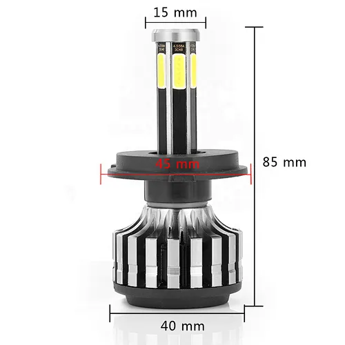 Par Kit Luces Led Ampolleta Turbo Cob 12000 Lm Auto light 6SIDES 10000LM 50W led headlight bulbs