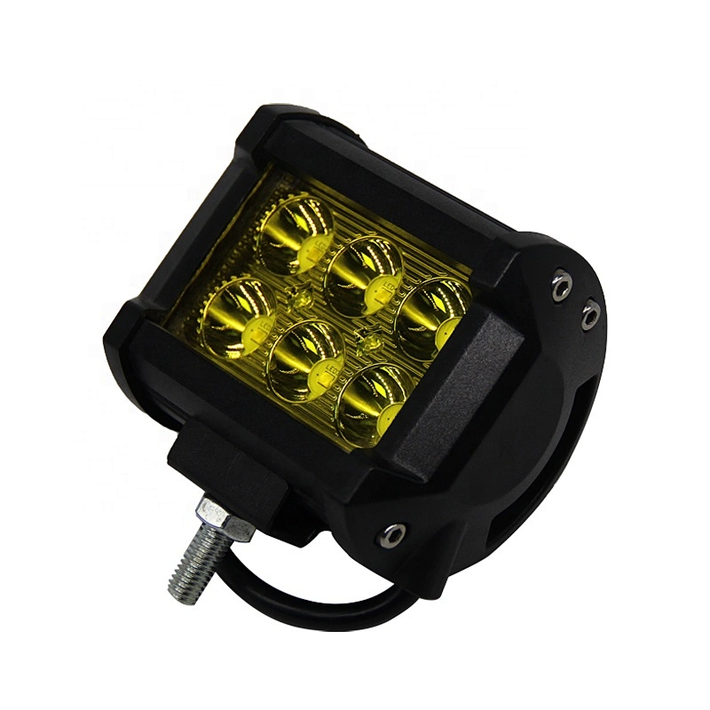 YELLOW LUZ mini light bar 12 volt 18w vehicle led work light 6LED 4INCHES MICA AMARILLA