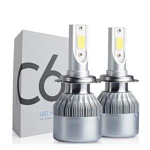 Pair Hot selling COB chip C6 H4 H7 H11 bombilla led vehiculo auto led headlight light bulbs for vehicle 36W 72W