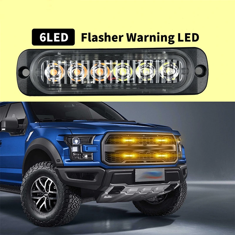 18W Super Bright Flash 6 Led Vehicle Truck Led Warning Light Side led Strobe Light