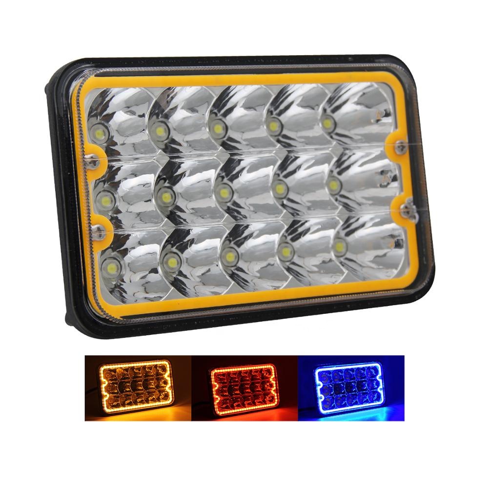 High Low Beam Warning DRL H4656 H4651 H4652 H6545 4x6 inch Square Rectangular Led Headlight for Kenworth Trucks