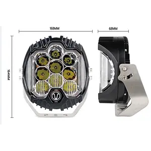 2021 NEW PONTENTE FARO LED REDONDO 5/7/9 INCH MICA AMARILLA ,FLASH FIJO DUAL FOCO LED