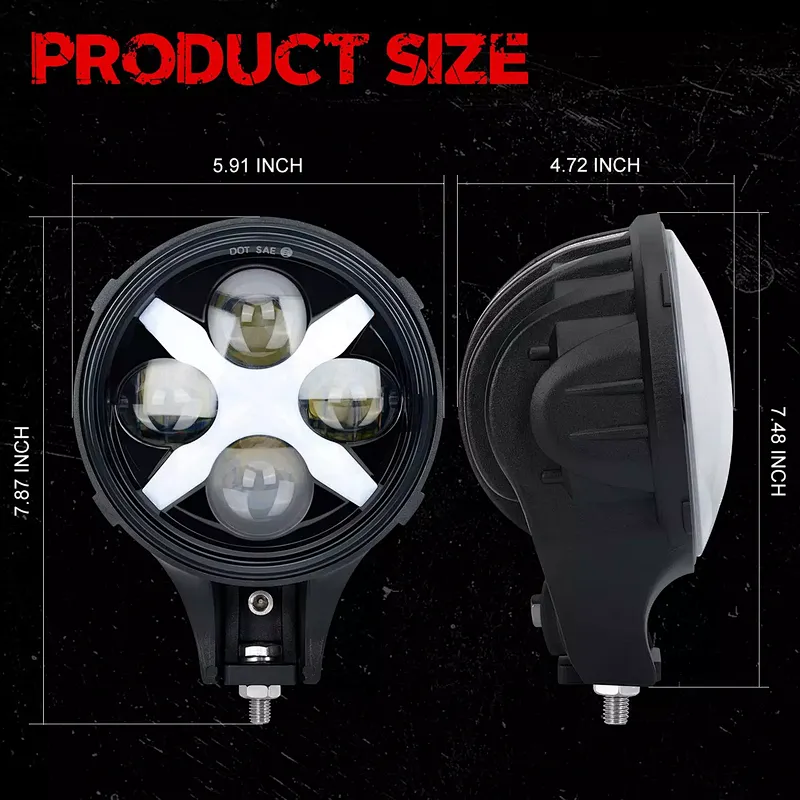 Factory directly  Led Auxiliary Light 6000k  6inch 60w  hight low beam  X''DRL  Led Work Light