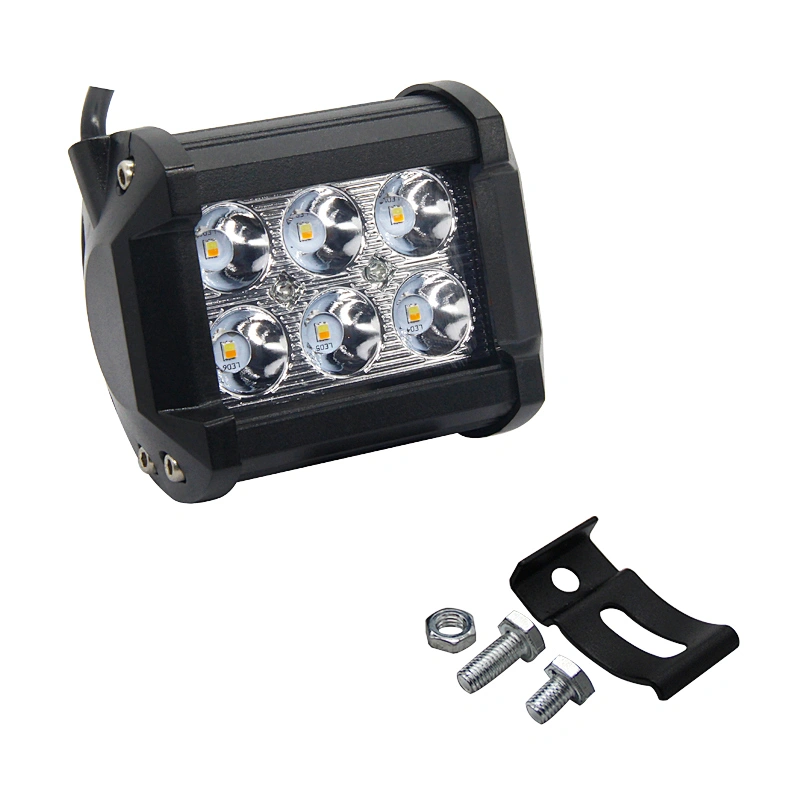12v 24v flood beam bar car suv atv off-road driving work light bar IP68 18W dual color yellow white blue spot flood 4x4 DRL lamp