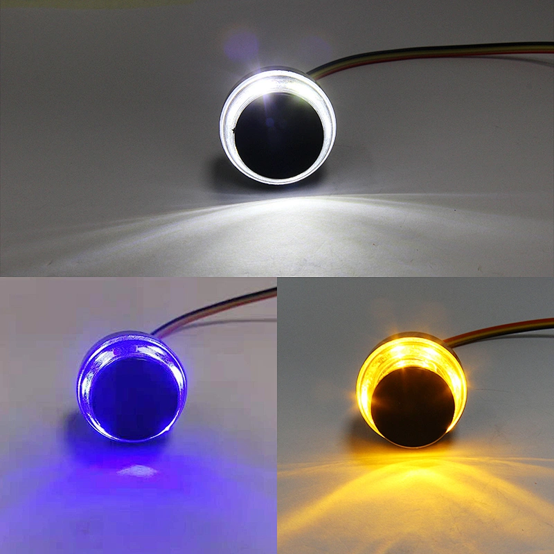 Pair 12VDC Motorcycle LED handlebar end lights dual 2color LED moto Indicator Grip Plug turn signal light side marker lamp