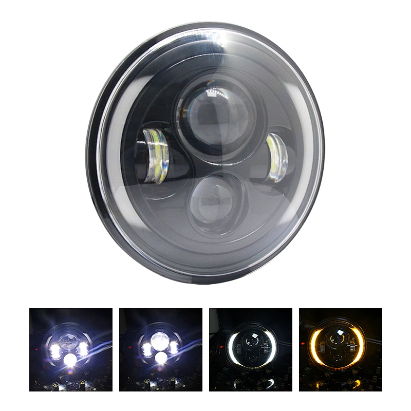 Factory Outlet Truck Offroad Lights With Angel Eye Hi/low Beam Motorcycle Amber Car 7 Inch Led Headlight