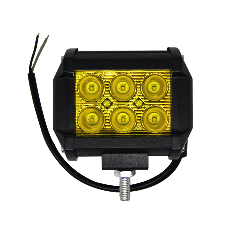 Factory Led yellow green lightings car light bar waterproof ip67 18w led auto