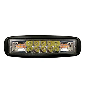 Strobe dual color 48W led light bar 4000k with color for option FLASHING LED working light for SUV,Offroad