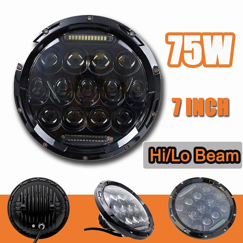 Car Motorcycle 7Inch Led Headlight For Harley For jeep Wrangler 7