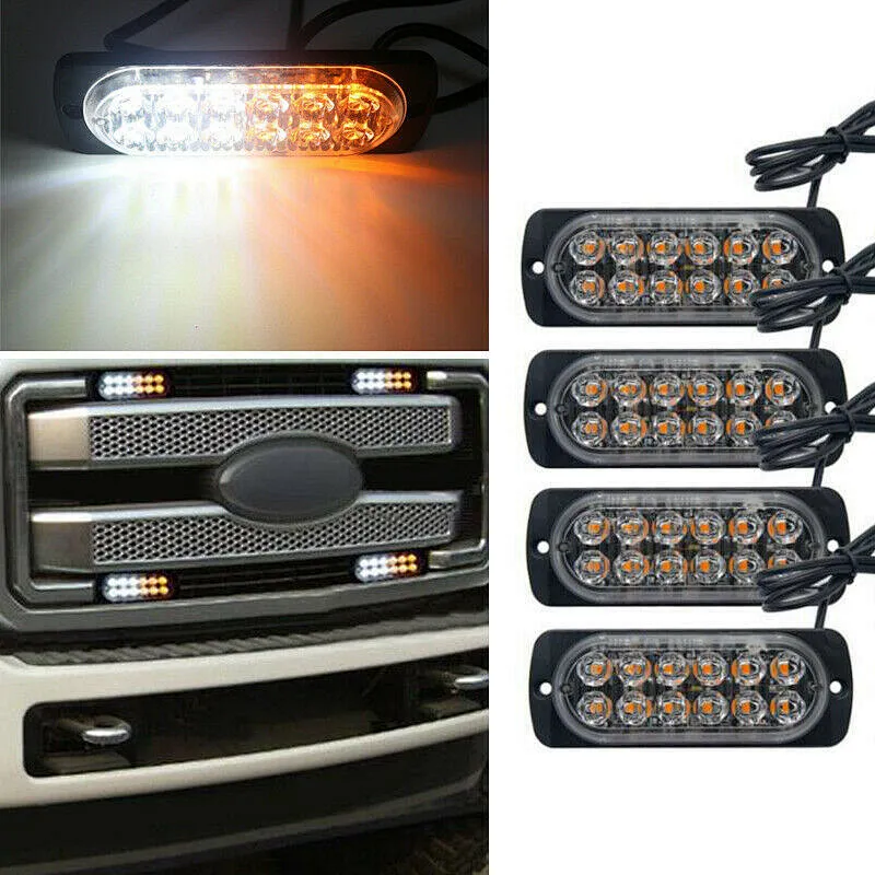 12/24 v 36W 12SMD steady and strobe flashing light for trucks side light led side marker lights for trucks