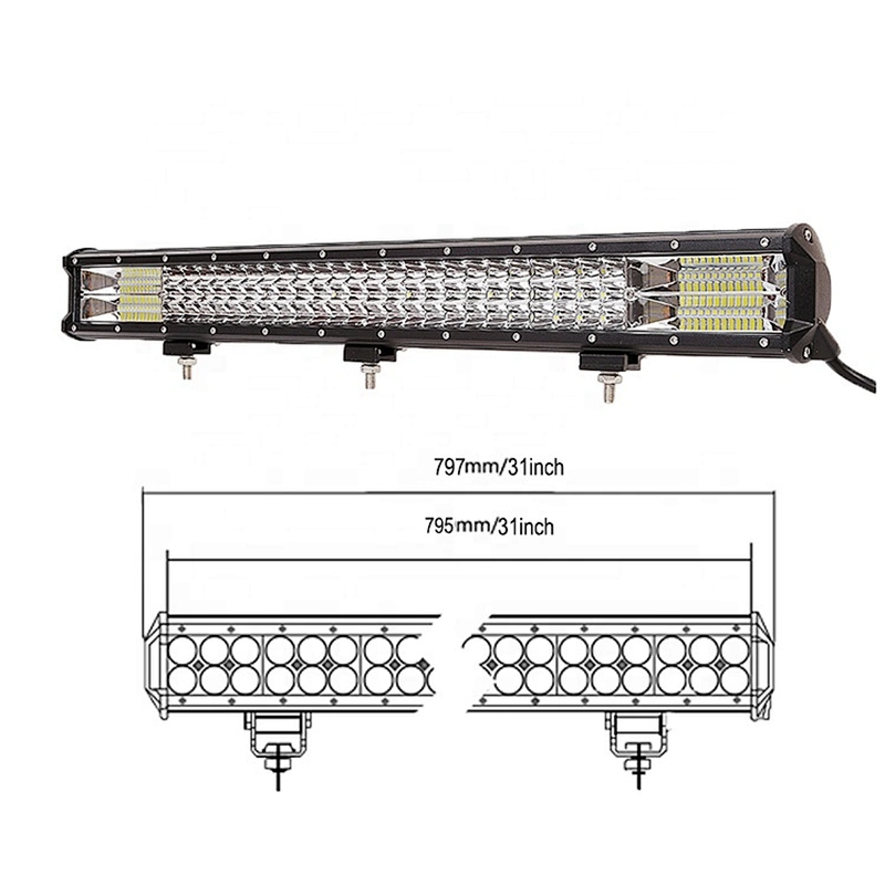 barra led de 3 filas 32