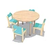Top quality daycare oak furniture kids wooden  round shape table and chair set for children