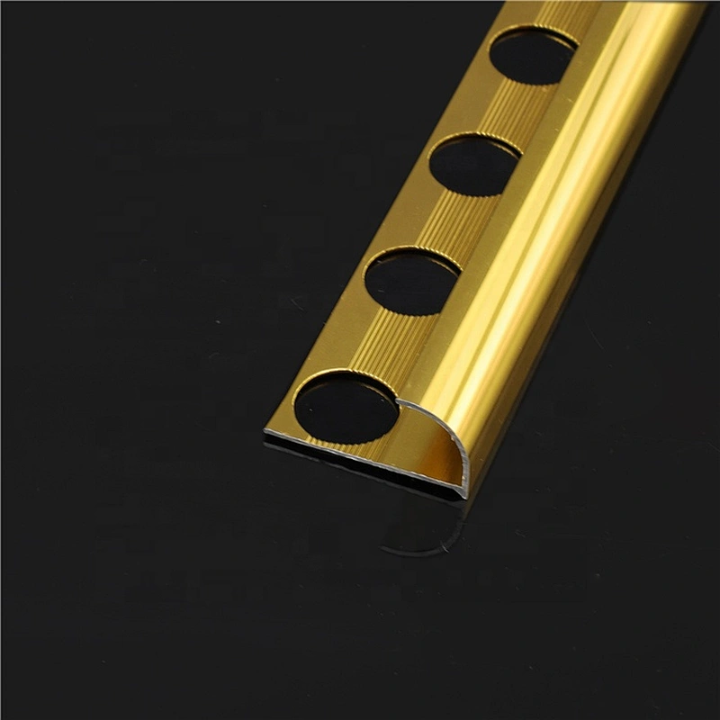 Durable Modeling Ceramic Polished Solid Aluminum Gold Tile Trims Profile (Niu Yuan Trims)