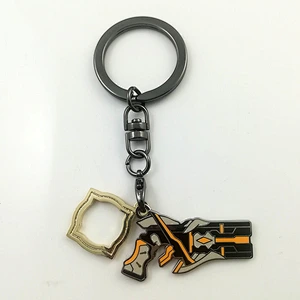 Gun shape metal alloy keychain