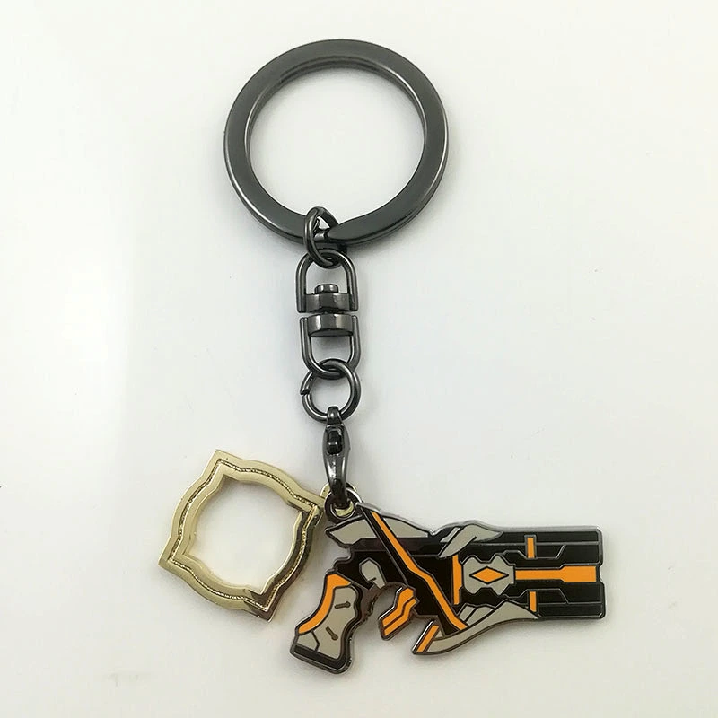 Gun shape metal alloy keychain