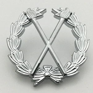 Silver torch pin badge
