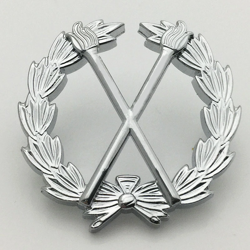 Silver torch pin badge
