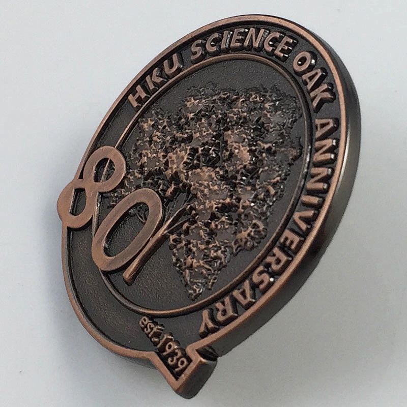 Antique tree pin badge