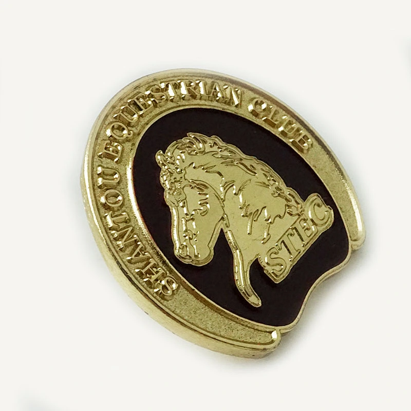 Metal horse shaped lapel pin badge