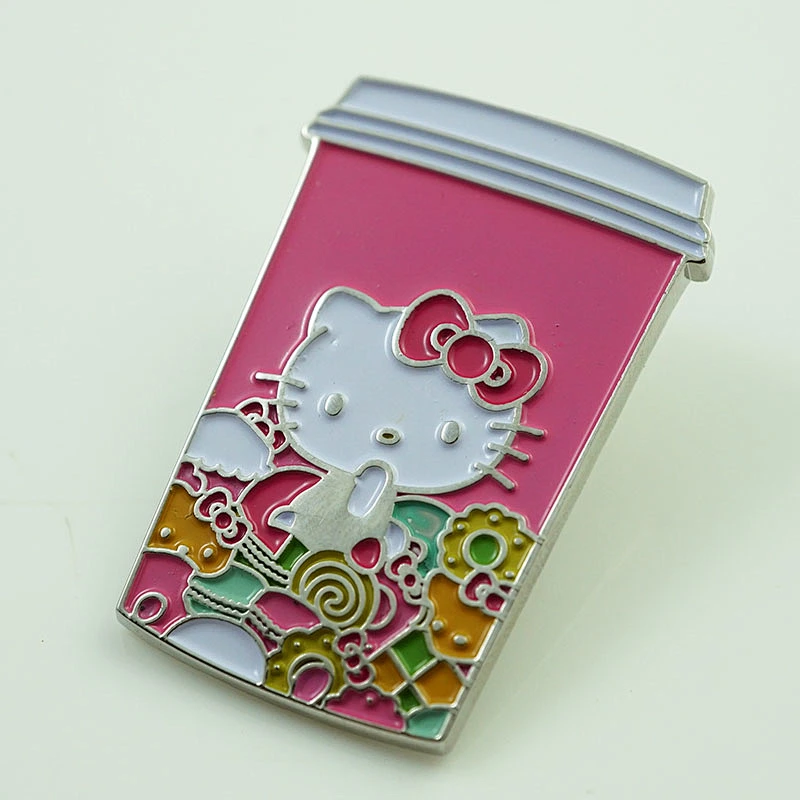 Cartoon cat lapel pin badges