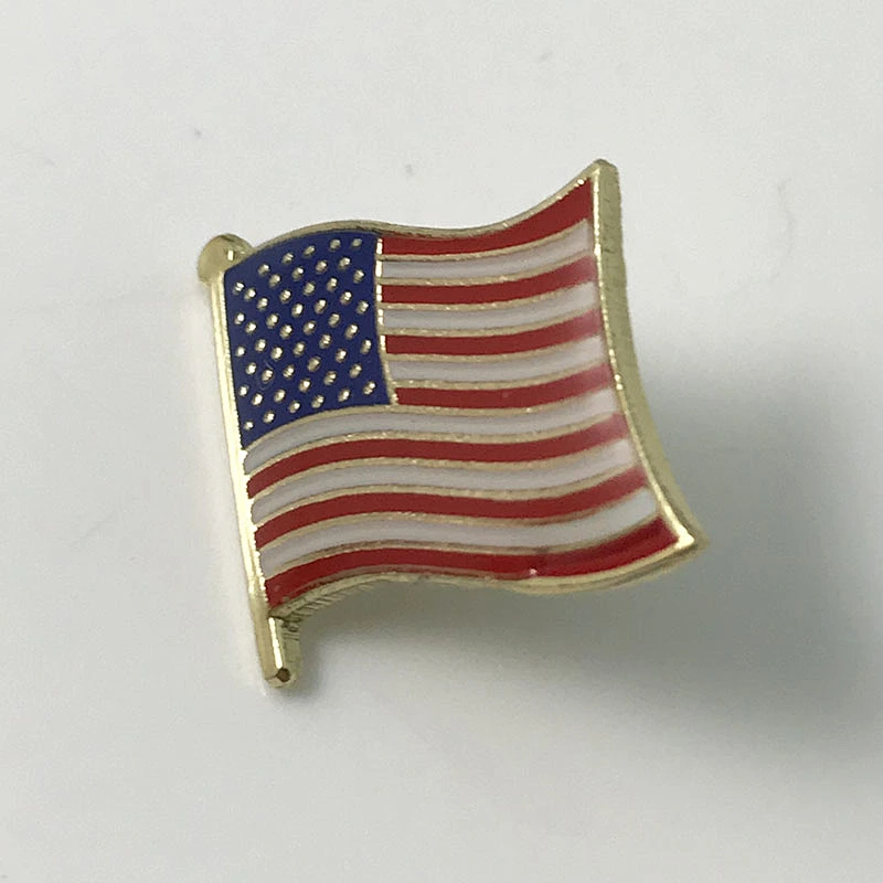 Custom American flag lapel pin badge