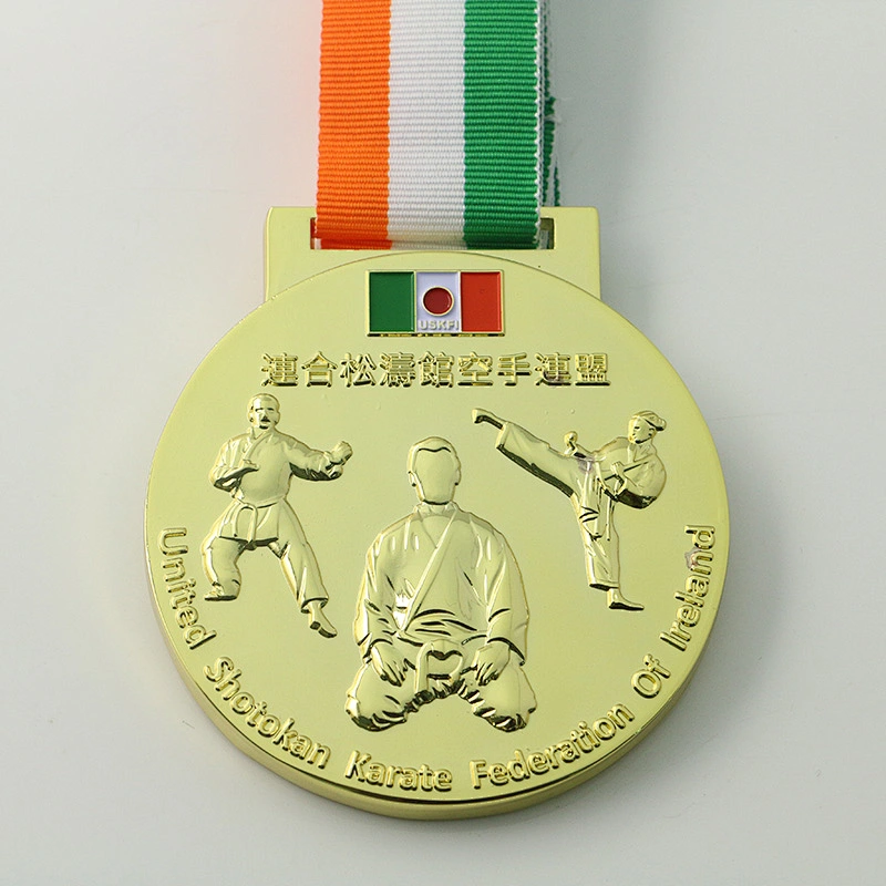 Custom karate medal with ribbon
