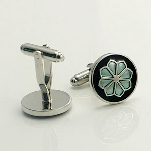 flower round shape cufflink
