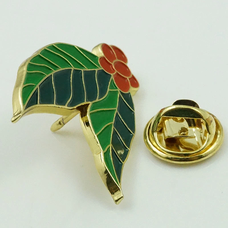 Gold plated leaf pin
