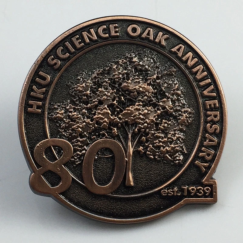 Antique tree pin badge