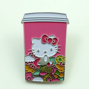 Cartoon cat lapel pin badges