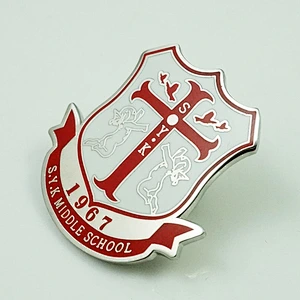 Metal enamel school symbol lapel pins