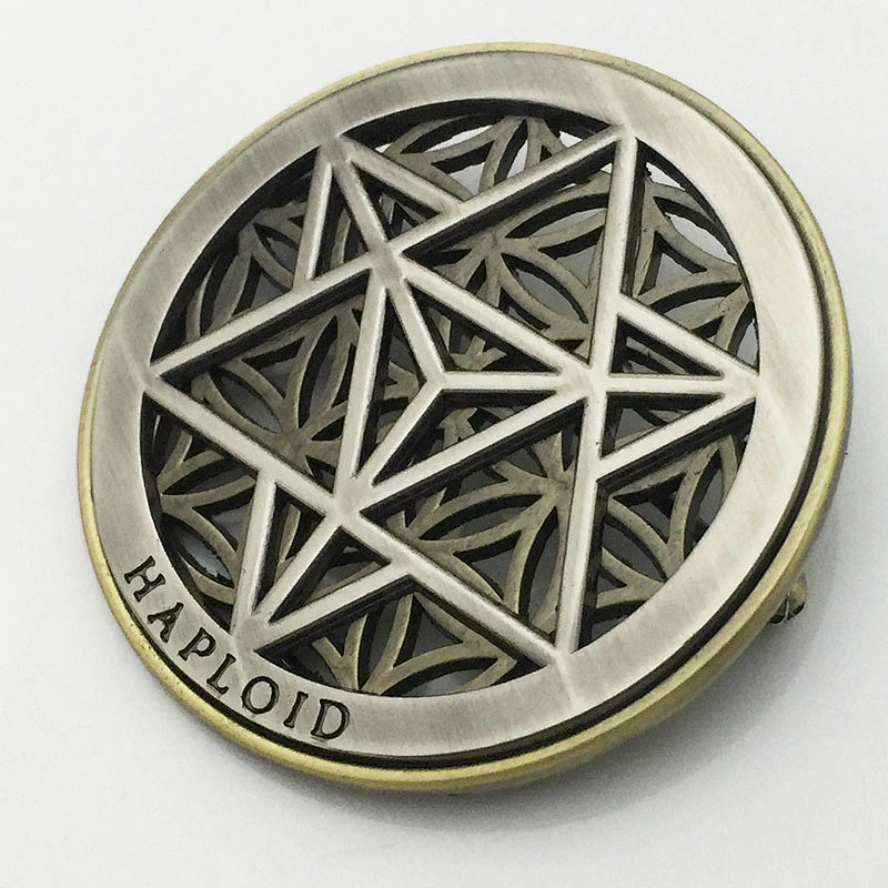 Antique hollow out pin badge