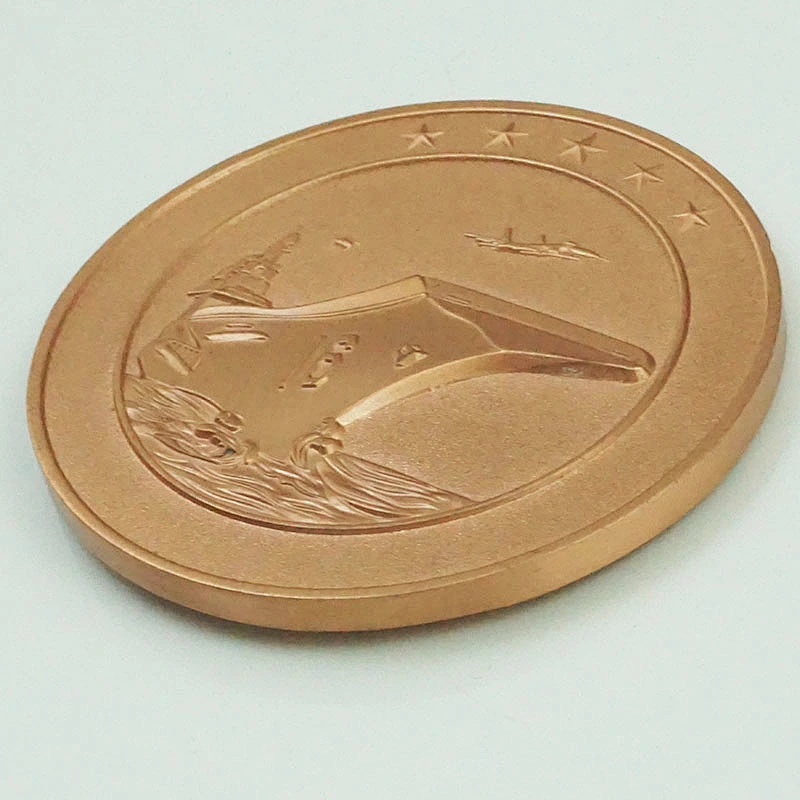Brass sea aircraft carrier commemorative coin