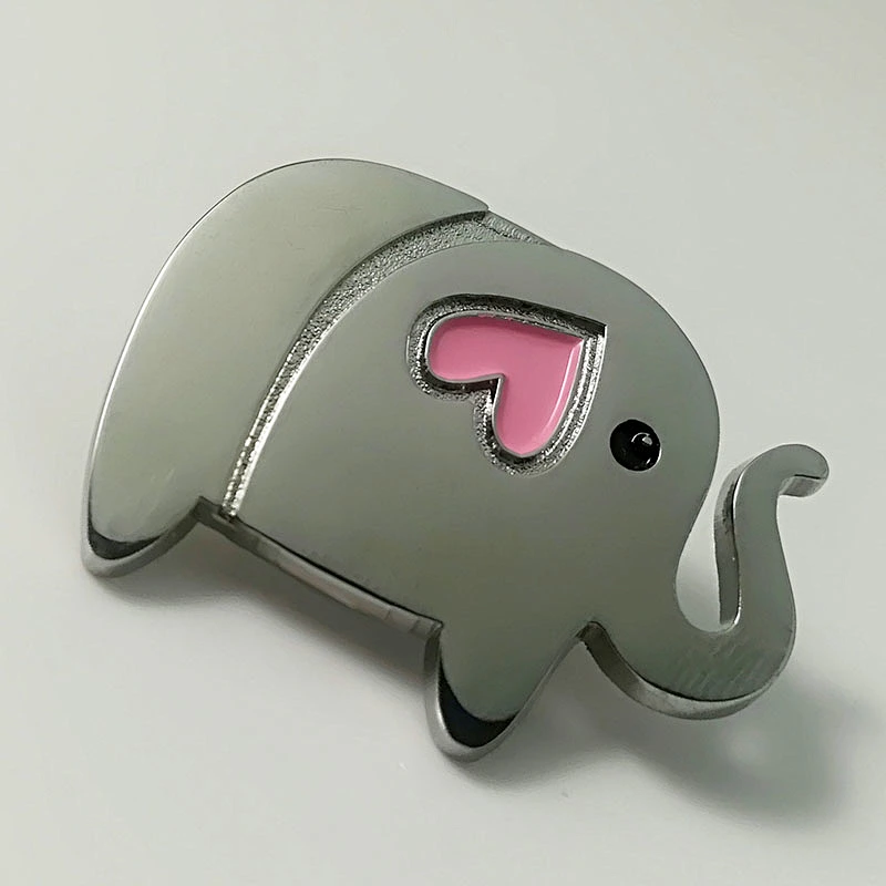 Elephant shaped metallic pins