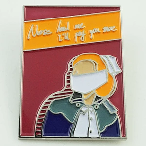 Square shape coloring pin badge