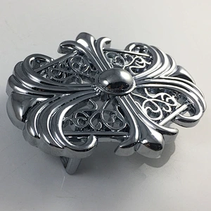 Silver noble belt buckle for man