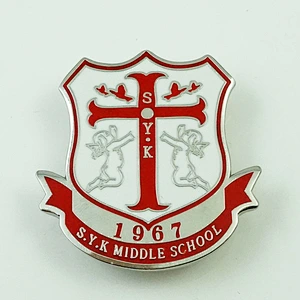 Metal enamel school symbol lapel pins