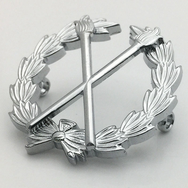 Silver torch pin badge