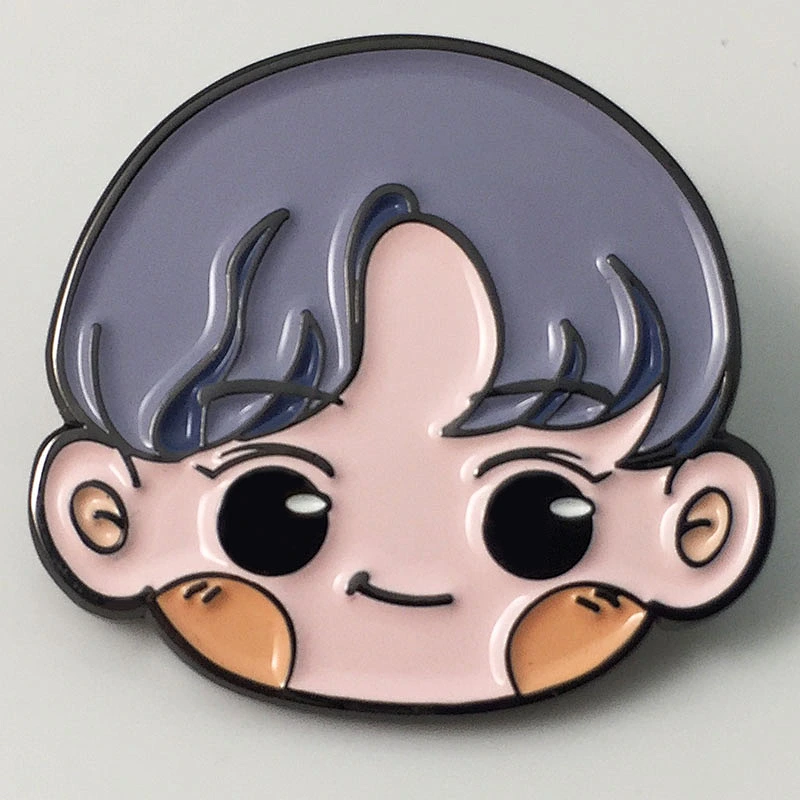 Cute boy head pin
