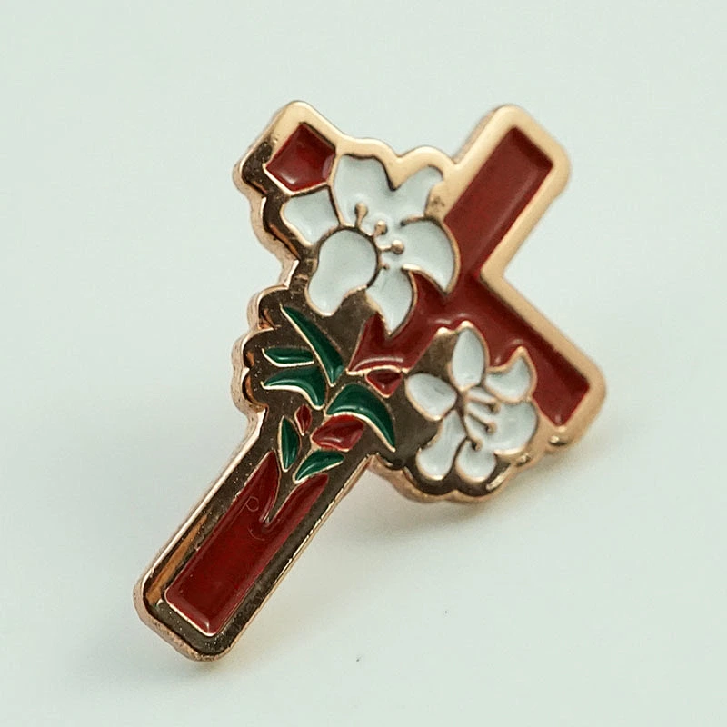 Church cross badges lapel pin