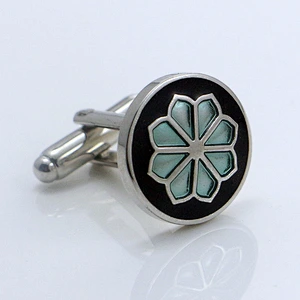 flower round shape cufflink