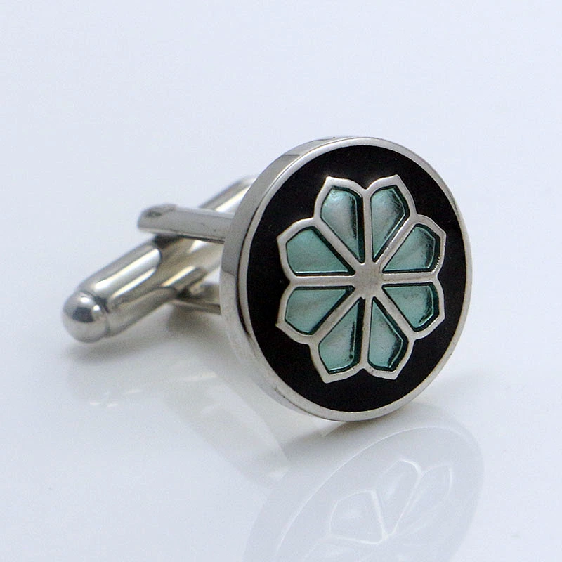 flower round shape cufflink