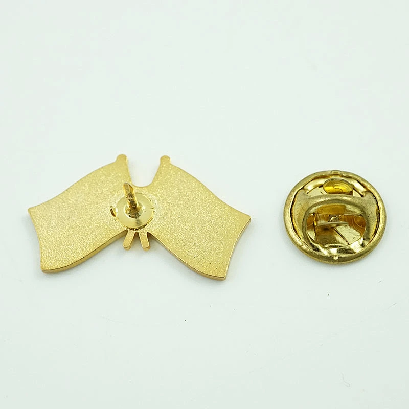 Cross flag lapel pin