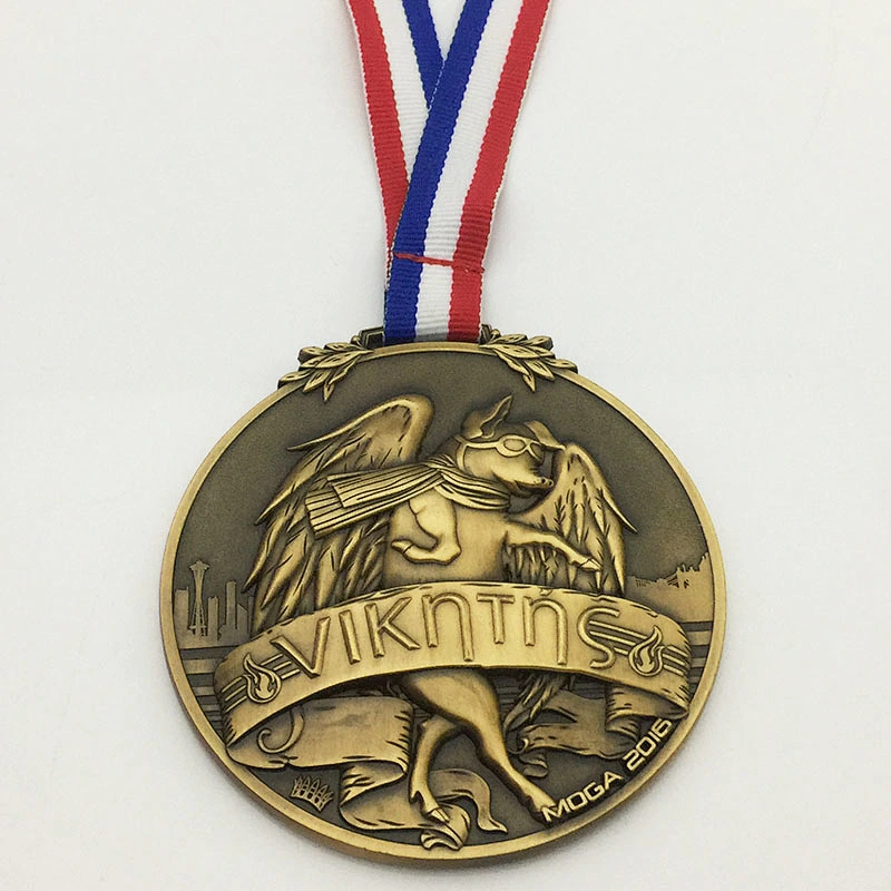 Geocaching  adventure antique gold medal