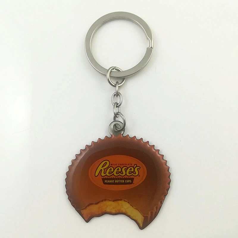 Metal food keychain