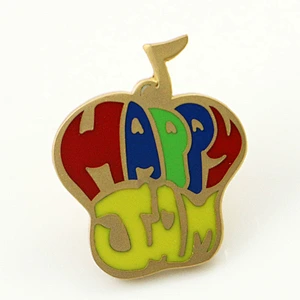 Crown lapel metal pin badge