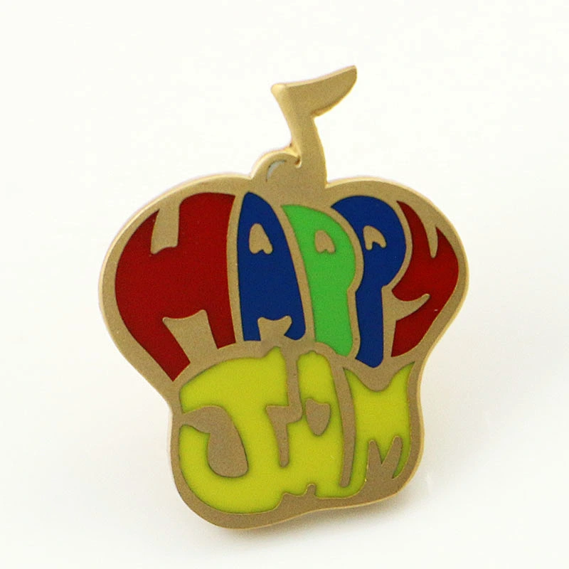 Crown lapel metal pin badge