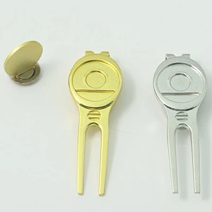 Gold and silver golf divot tool