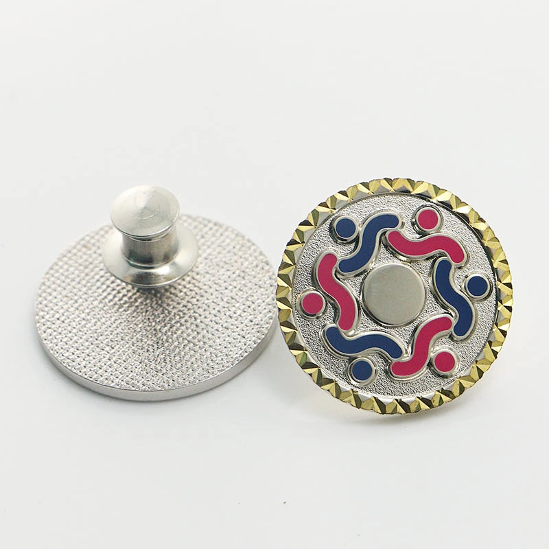Custom round shape enamel pin badge